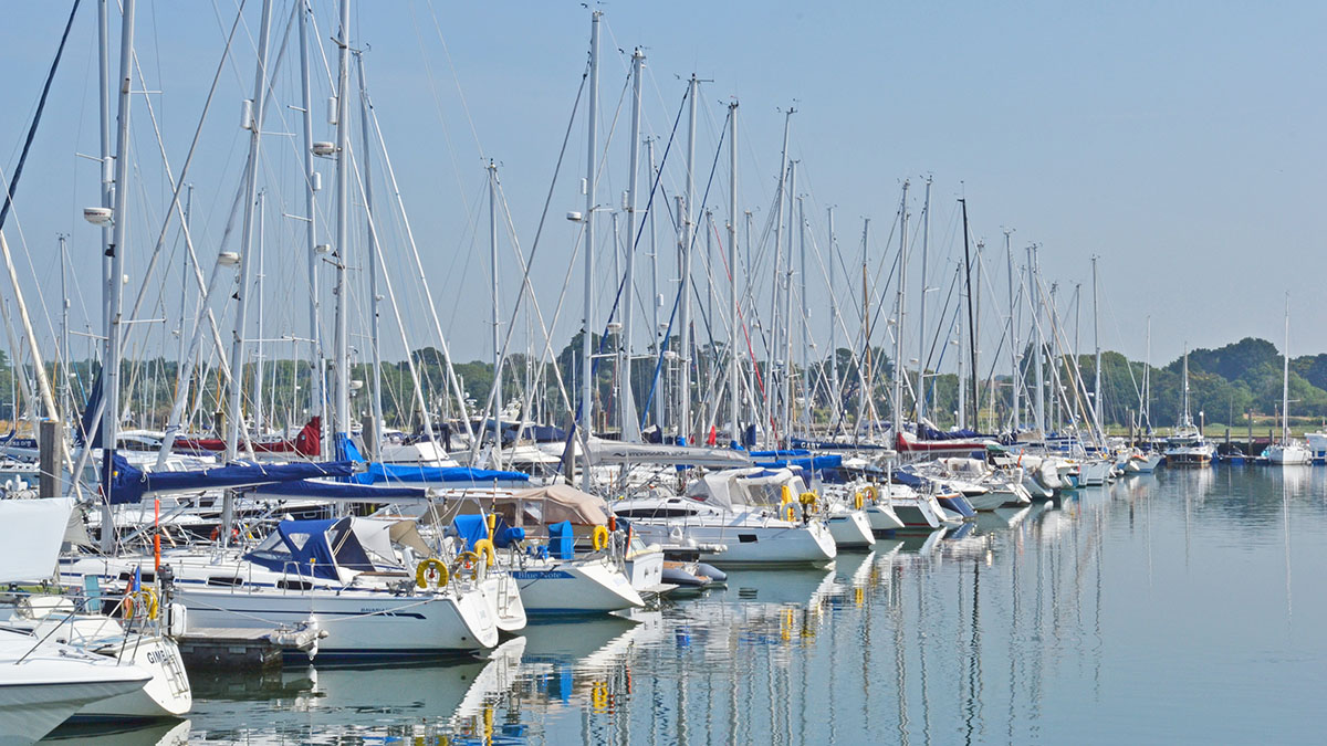 boats in the harbour at Lymington